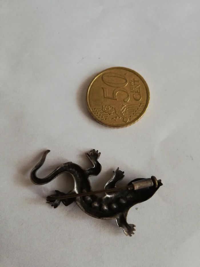 Magnifique broche ancienne lézard - photo numéro 2