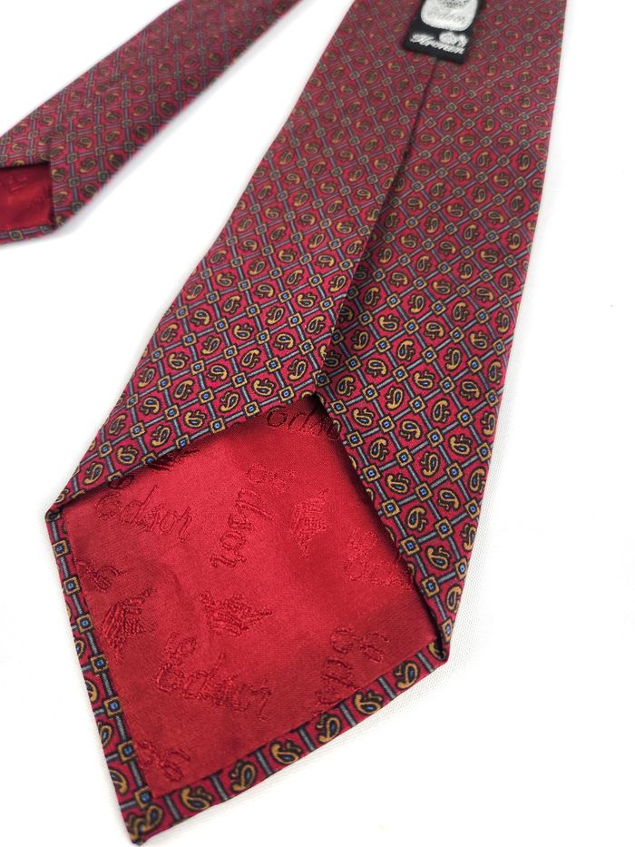 Cravate Edsor Kronen - 100% Soie à Motif Cachemire / Paisley - Vintage - photo numéro 5