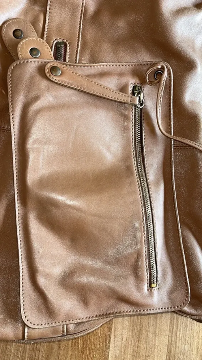 Sac Gérard Darel marron avec petit sac assortie - photo numéro 17
