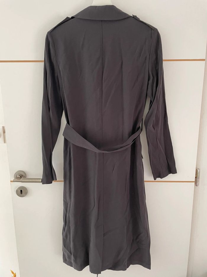 Trench long gris foncé XS Kiabi - photo numéro 3