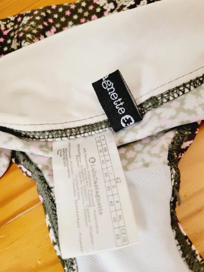 Maillot de bain 2 pièces taille XL 42 Lulu Castagnette fleurs vert rose - photo numéro 11