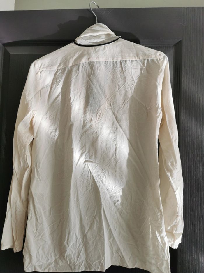 Chemisier blouse Sandro 100% soie taille 1 ecru - photo numéro 3