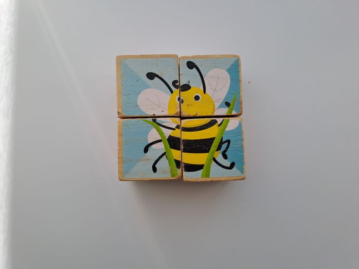 Puzzle 4 cubes en bois animaux - photo numéro 6