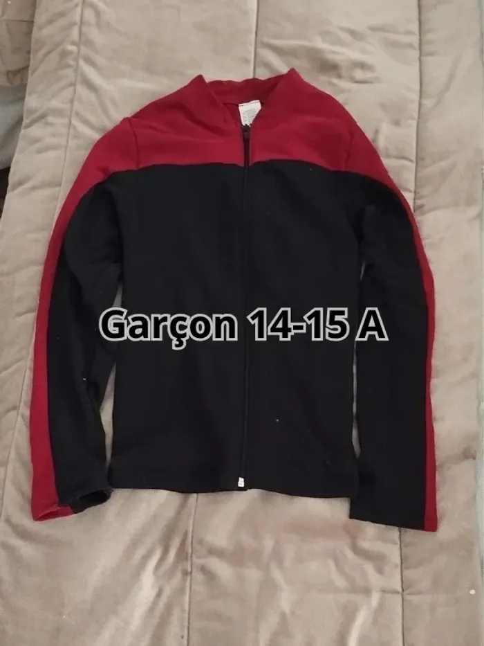 Veste Decathlon noir-rouge bordeaux garçon 14-15 ans - photo numéro 6