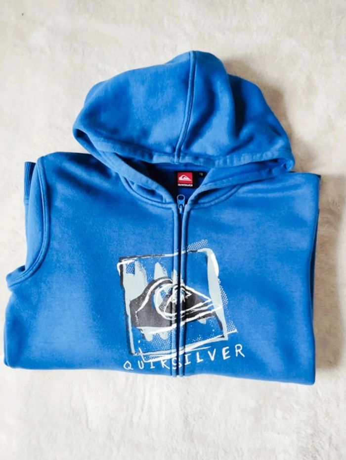 Veste zip Quicksilver bleu Taille 16 ans bon eta - photo numéro 2