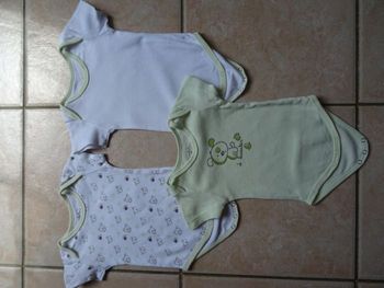 Lot de 3 bodies manches courtes 6 mois