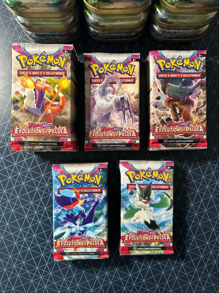 Lot de 36 boosters Pokémon Écarlate et violet Évolutions à Paldea FR