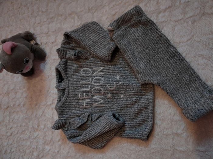 Ensemble côtelé tout doux 3mois - photo numéro 2