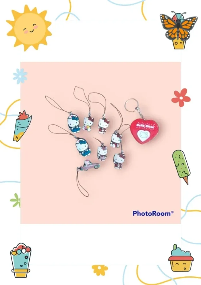 Lot de porte-clés hello kitty