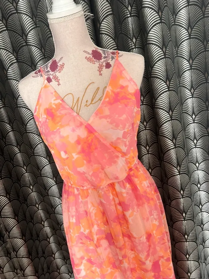 Robe longue Vero Moda M rose / orange - photo numéro 2