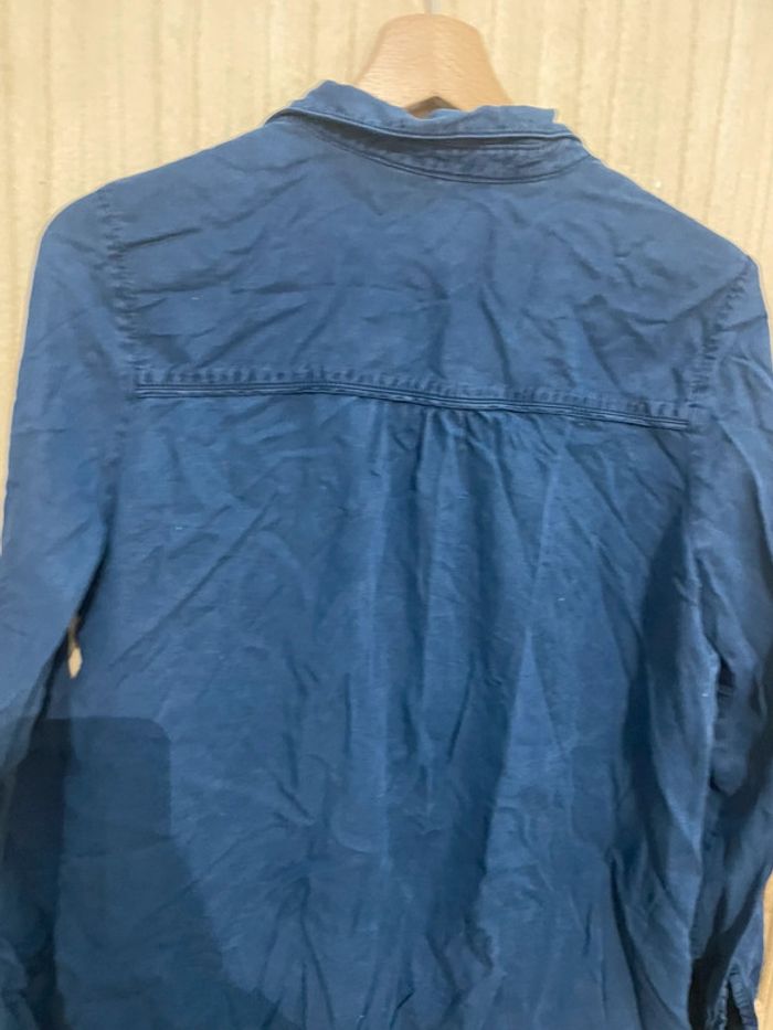 Chemisier manches longues bleu simple basic uni taille S - photo numéro 11