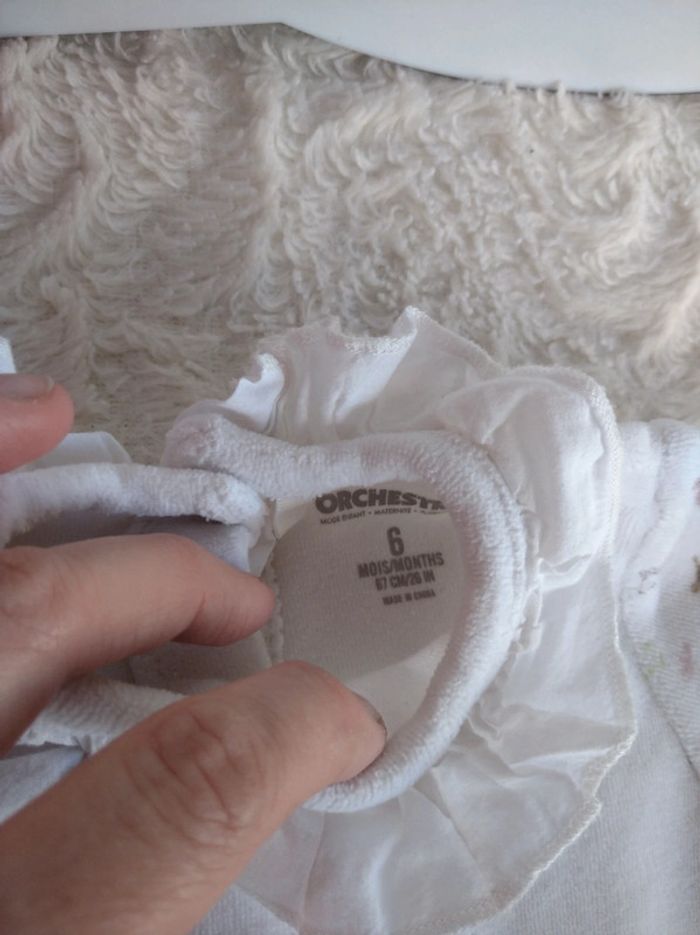 Pyjama grenouillère velours joli col Fille 6 mois Lapin Oiseau Petite poésie Orchestra - photo numéro 6