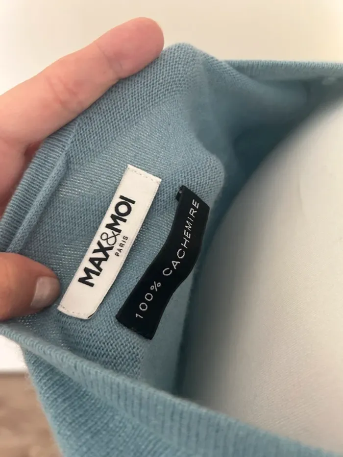 Max&Moi pull bleu peace cachemire taille 36 - photo numéro 6