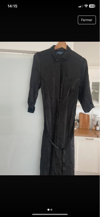 Robe chemise satinée 