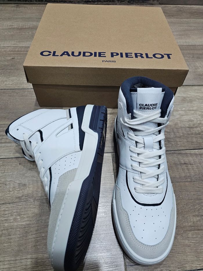 Magnifiques baskets montantes femme, pointure 38 , véritable cuir, blanc, marque Claudie pierlot - photo numéro 5