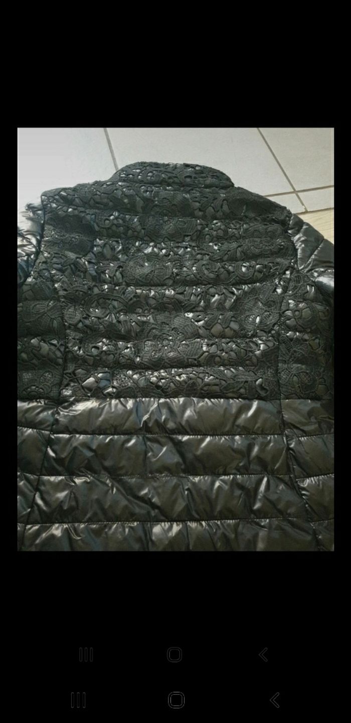 Doudoune noire dentelle Neuve étiquette 36 S - photo numéro 5