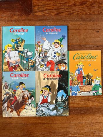Lot de 5 livres bd album Caroline Pierre Probst vintage bords jaune beige