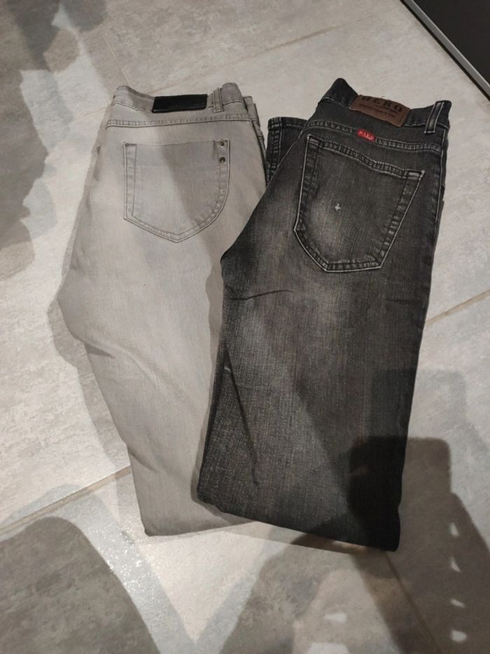 2 jeans gris dont 1 boocut hero by wrangler