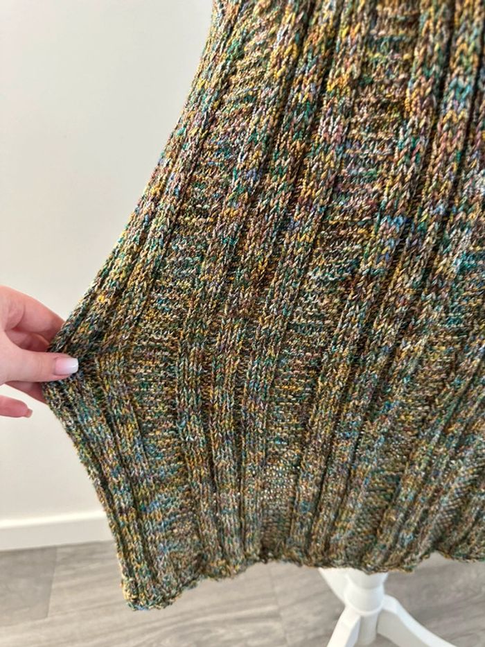 Robe en crochet tricot multicolore et kaki Vintage T38 M - photo numéro 5