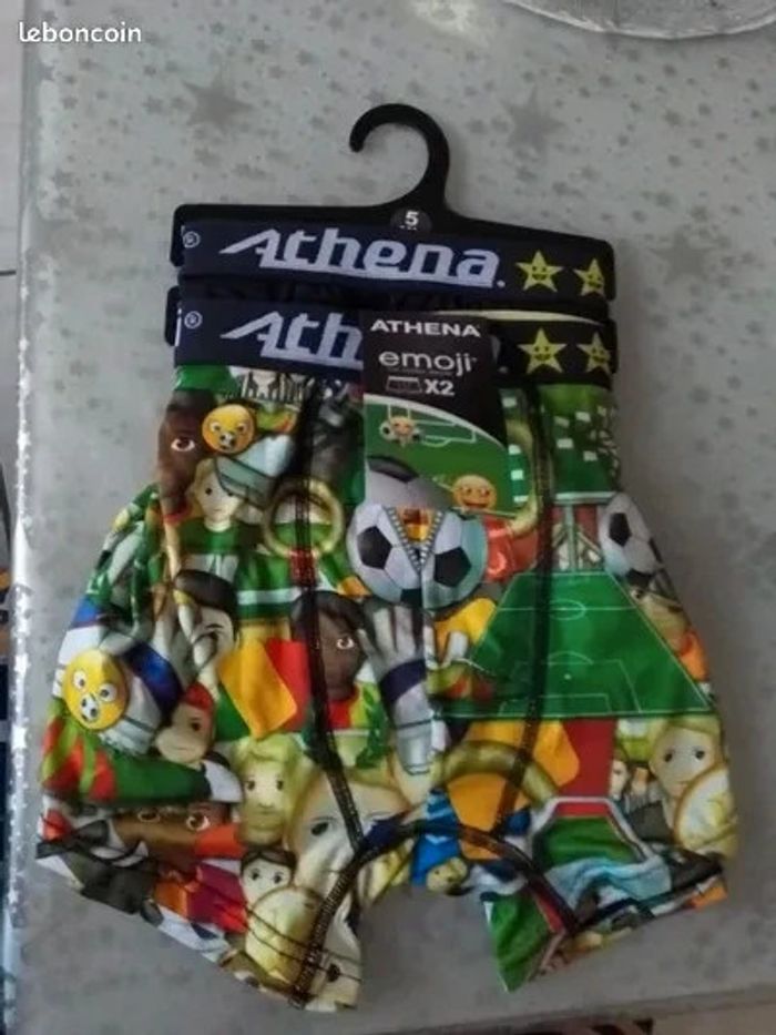 Lot de 2 boxers Athena Emoji bleu et print euro taille XL neufs avec étiquette