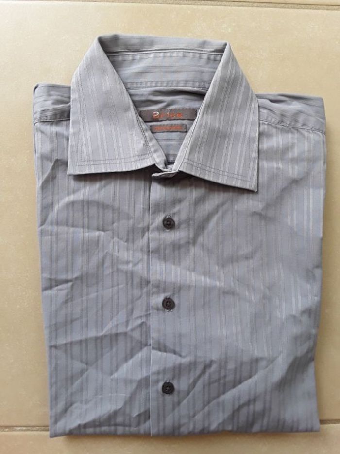 Chemise grise à rayures ML homme taille 4 BRICE TBE