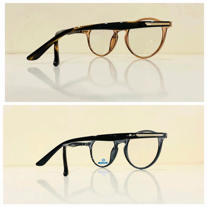 Lot de deux lunettes de repos mixte anti lumière bleu marron miel et gris transparent taille moyenne - photo numéro 3