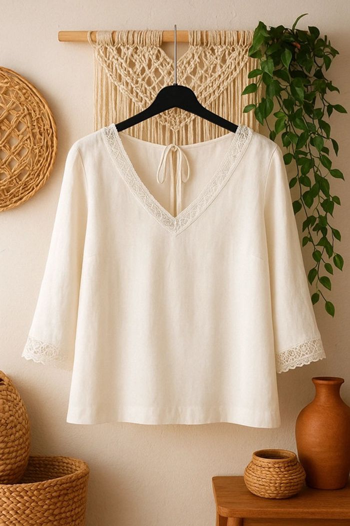 🌼 Jolie blouse femme taille 38, Y'Coo Paris (Blanc) 🌼