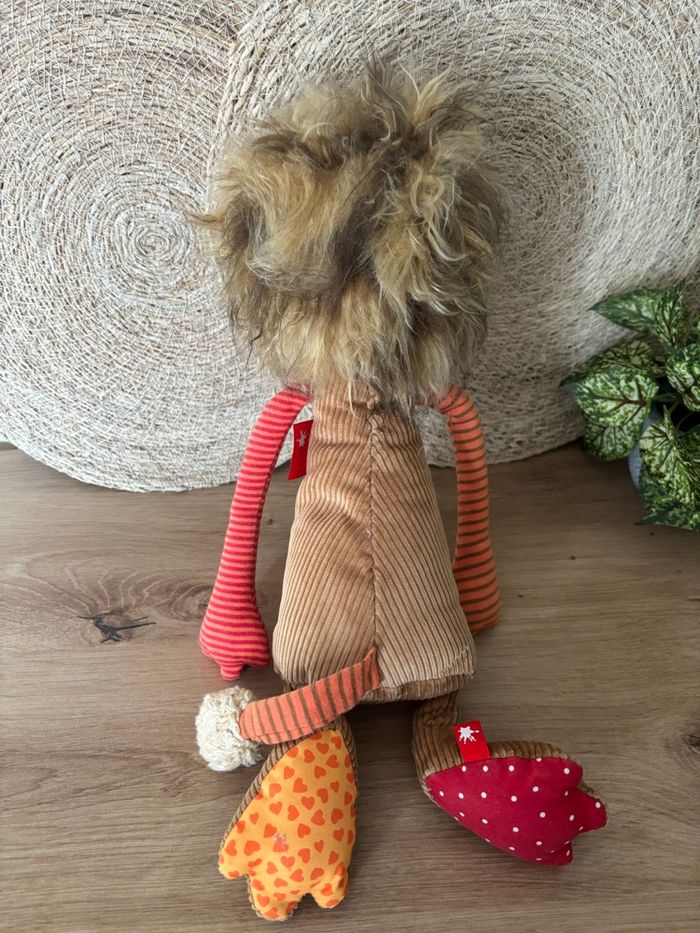 Doudou lion sweety patchwork marron rouge sigikid - photo numéro 4
