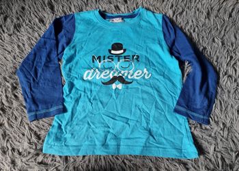 T-shirt manches longues bleu avec écriture 5ans