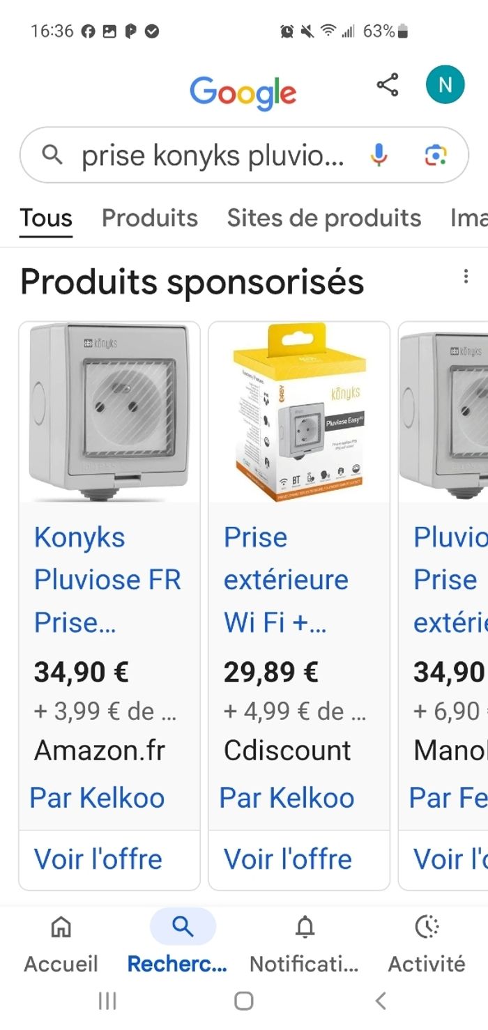 Prise extérieure Connecté Ip55 Konyks Pluviose Neuve. - photo numéro 2