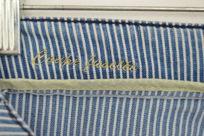 Pantalon rayé bleu BURTON coupe fuselée – Taille 42 (repris, convient plutôt 40) - photo numéro 4