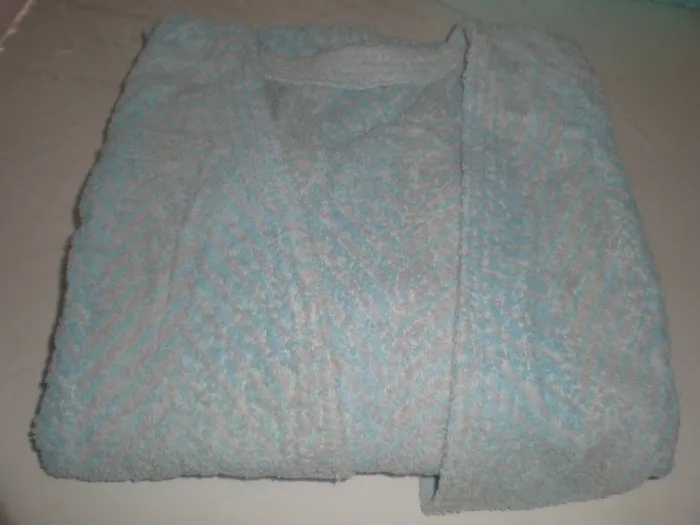 Peignoir coton à chevron