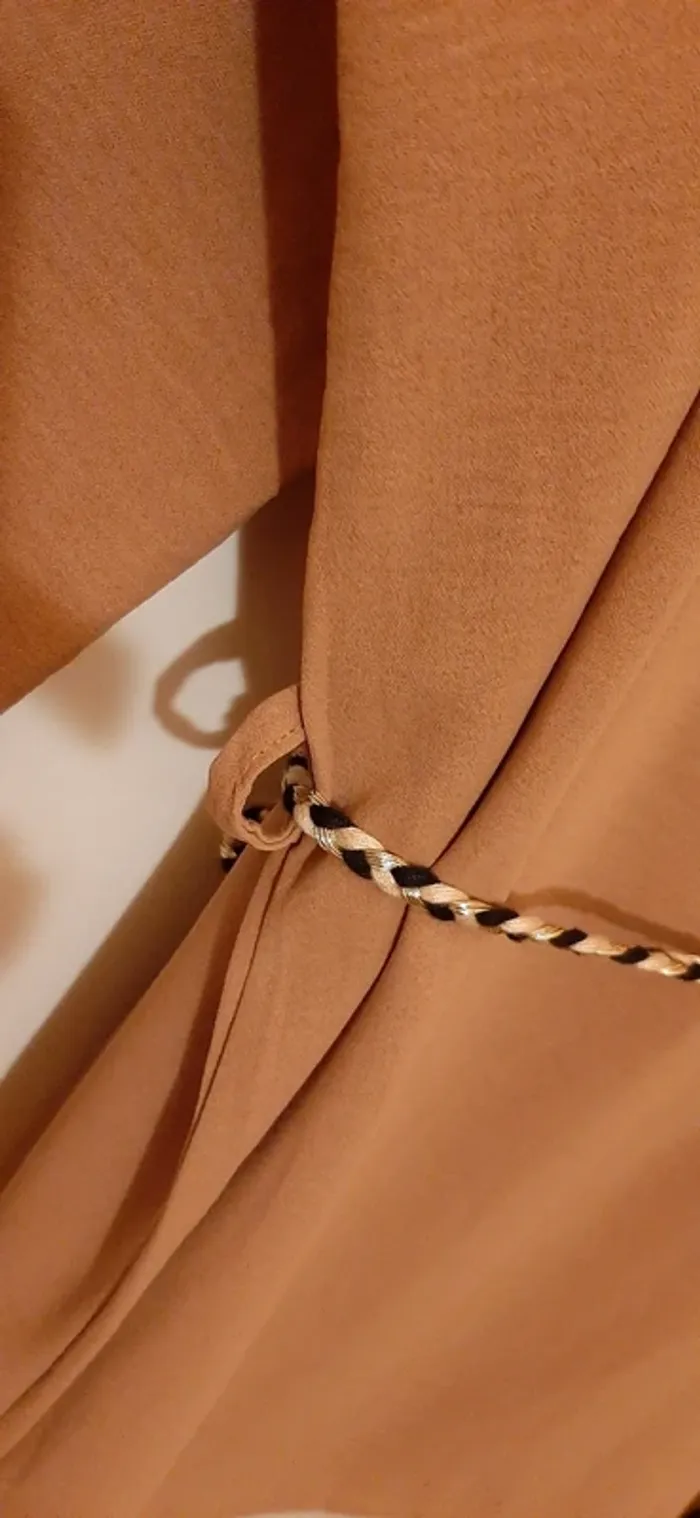 Ensemble tunique et palazzo camel et doré fabriqué en France - photo numéro 7