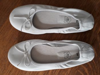 Ballerines blanches en cuir La Halle 34