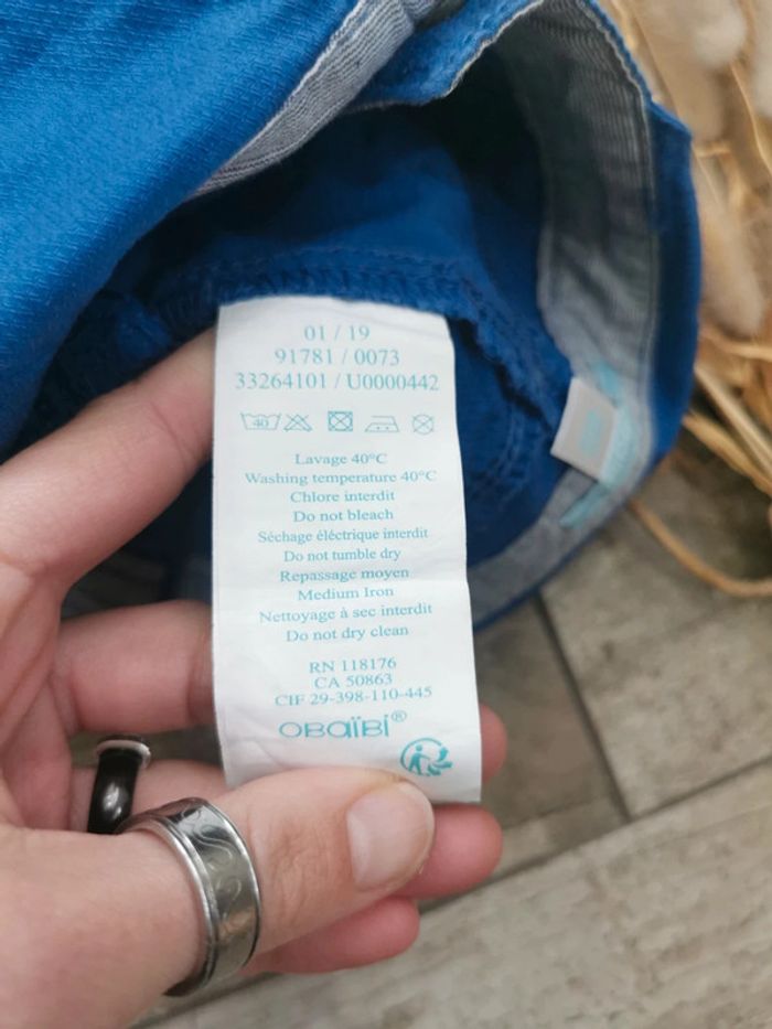 🌺Obaibi Très jolie salopette short 6 mois bebe garçon bleu blanc - photo numéro 7