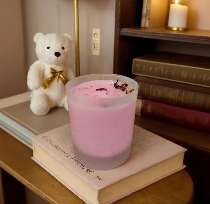 Bougie parfumé pierre quartz rose