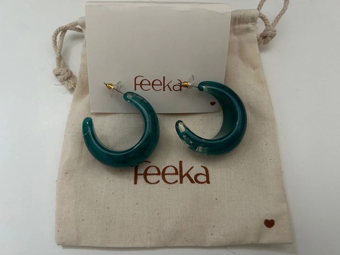 Boucles d’oreilles feeka bleu turquoise anneaux