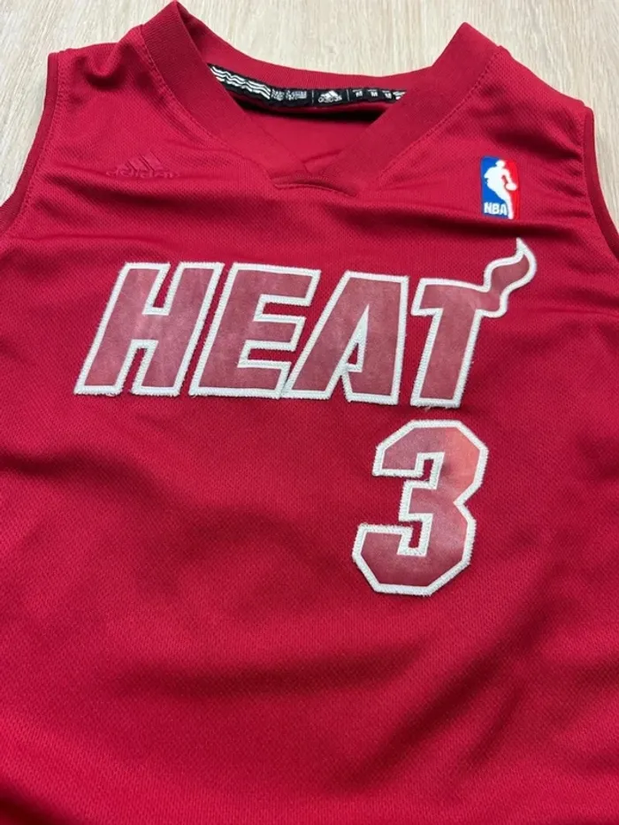 Maillot NBA Miami Heat #3 Dwyane Wade Adidas Swingman Rouge - Taille M enfant - photo numéro 6