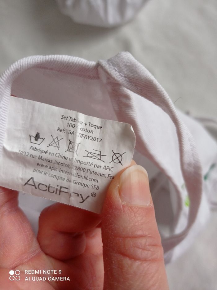 Tablier + toque - photo numéro 2