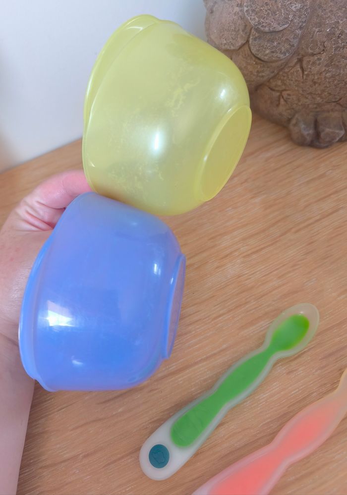🌿 Lot de 2 bols bébé avec poignées + 2 cuillères thermosensible - Plastorex / Bébé Confort 🌿 - photo numéro 8