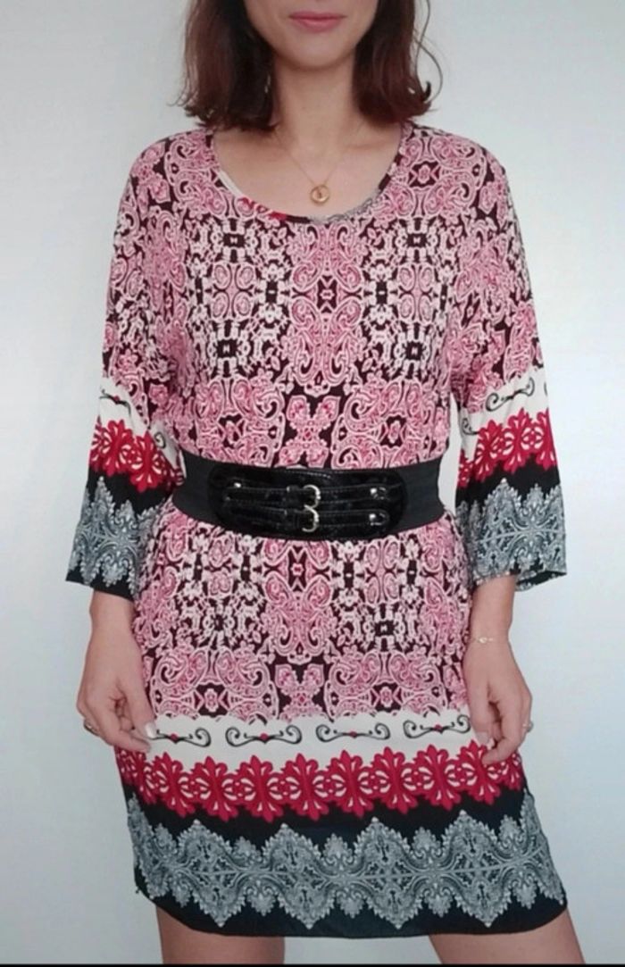 Robe mi saison ethnique casual colorée taille 40 - photo numéro 2