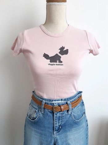 Tee shirt chien rose Cache Cache T36