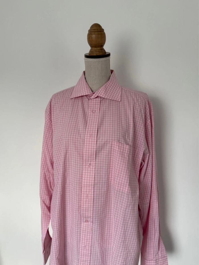 Chemise camisa blanc rose blouse fluide Camicia Overhemd folder Blusa Camicetta homme hombre - photo numéro 3