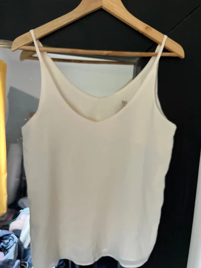 Débardeur à bretelles beige femme