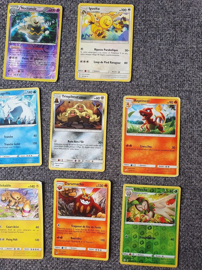 Lot de 9 cartes Pokemon niveau 1 + 1 carte niveau 2 - photo numéro 3