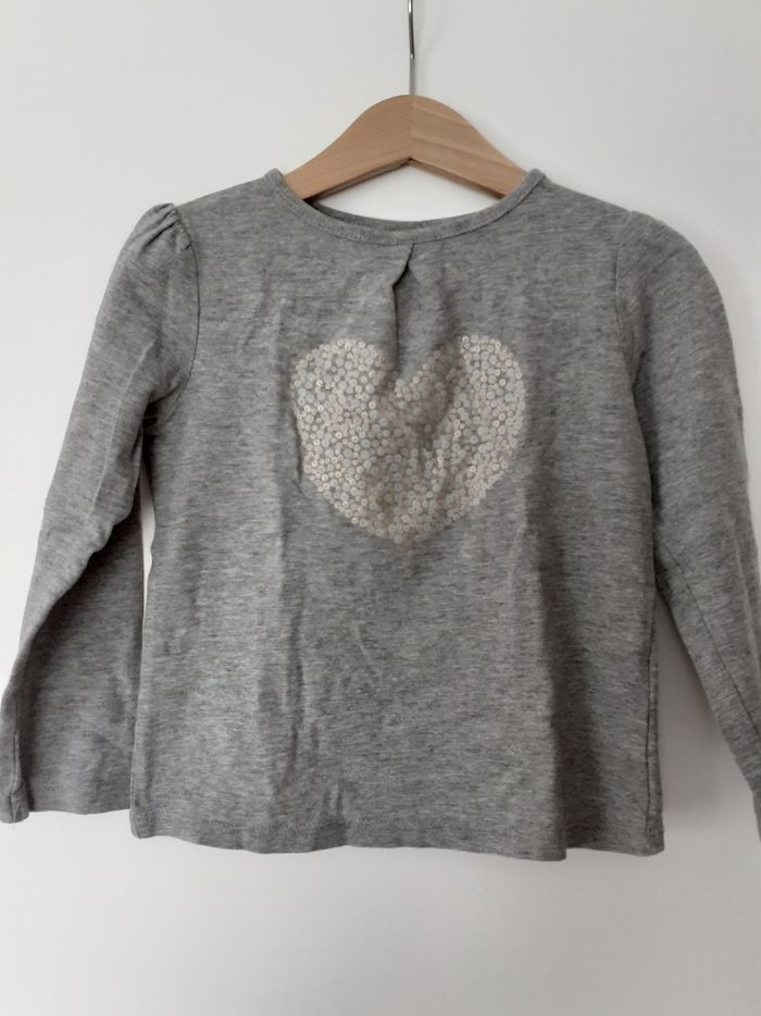 T-shirt fille gris 4 ans Vertbaudet