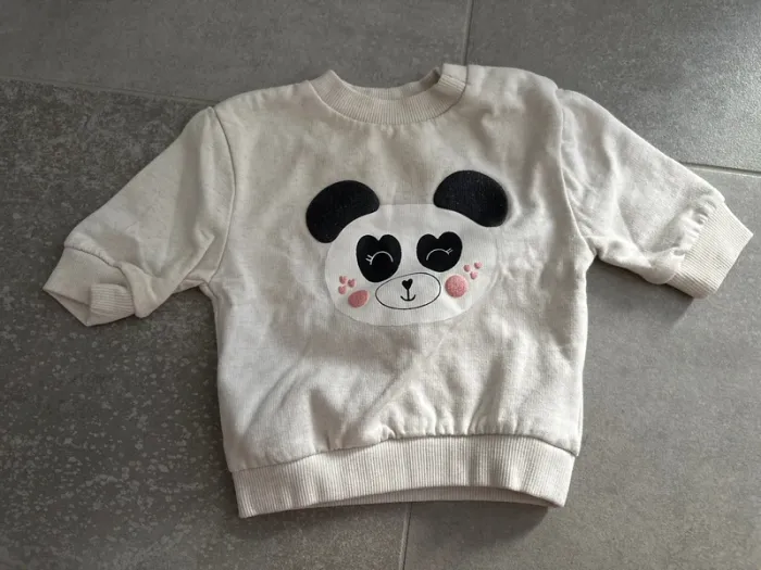 Sweat beige panda 3 mois