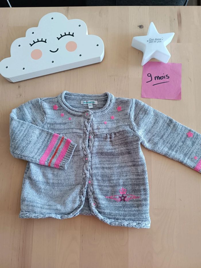 Gilet gris étoiles 9 mois