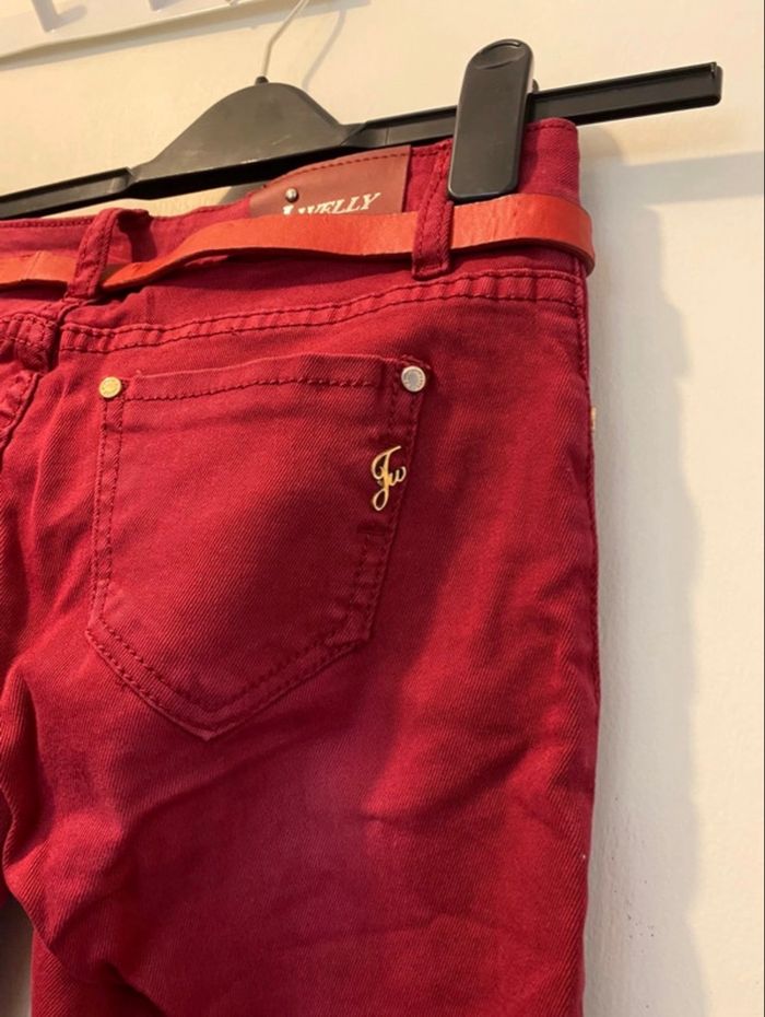 Jean slim bordeaux taille XS - photo numéro 3