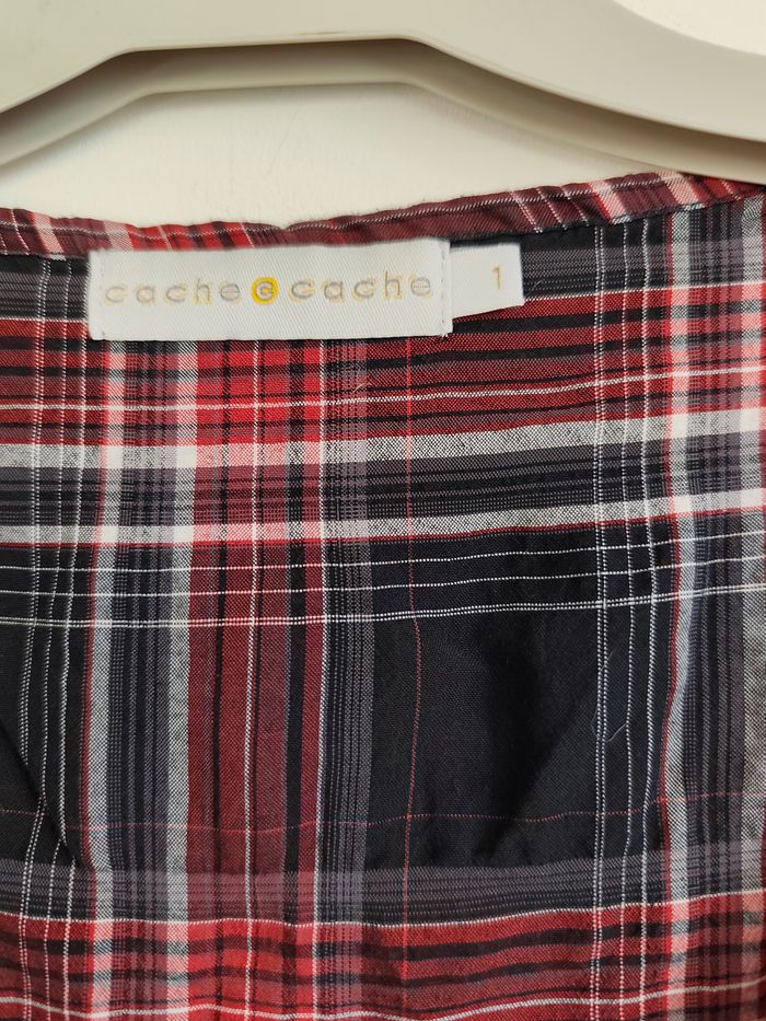 Tunique carreaux rouge & noir – Taille S – Cache Cache - photo numéro 2